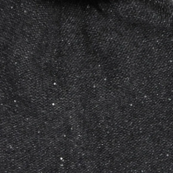 Sofia Cashmere‎ Sequin 100% Cashmere Beanie with Faux Fur Pompom Gray/Black, NWT - Picture 6 of 14